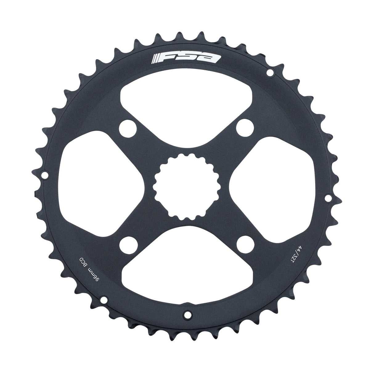 FSA Stamped MTB Chainring (2x10, 96x44T, DM, Black, 4h)