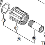 Shimano Spares FH-M770 complete Freehub body with fixing bolt