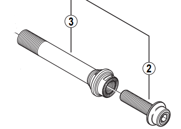 Shimano FH-MX71 hub axle unit