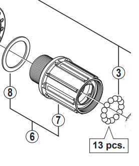 Shimano Spares FH-M788 complete freewheel body