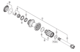 Shimano Spares FH-M828 complete hub axle; 12 mm