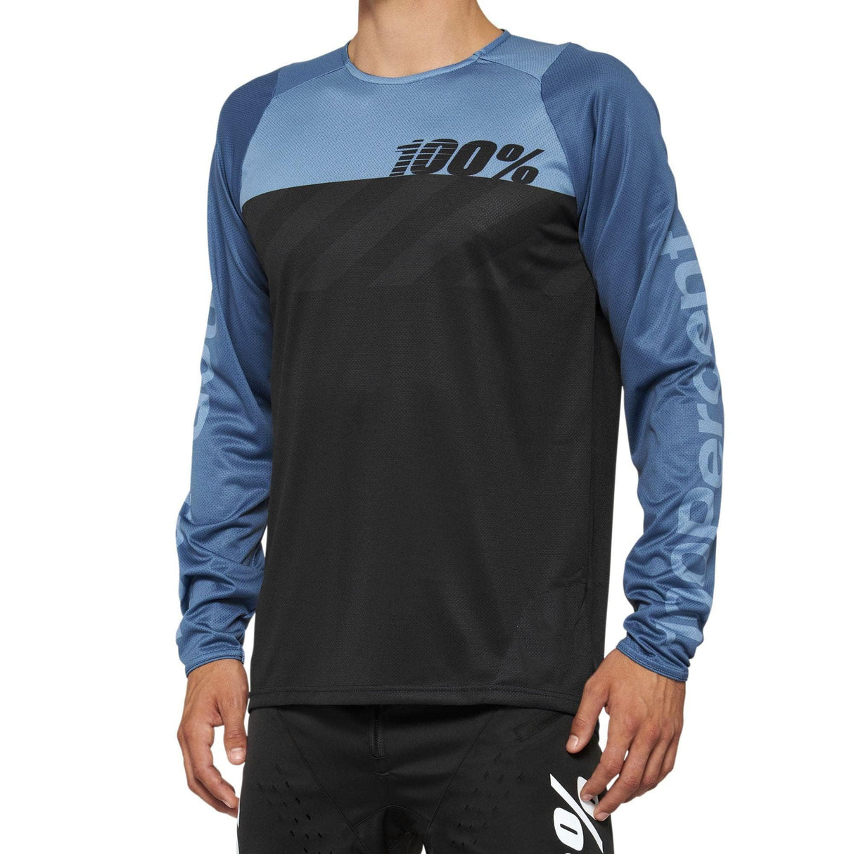 100% R-Core Long Sleeve Jersey 2022 Black / Slate Blue L