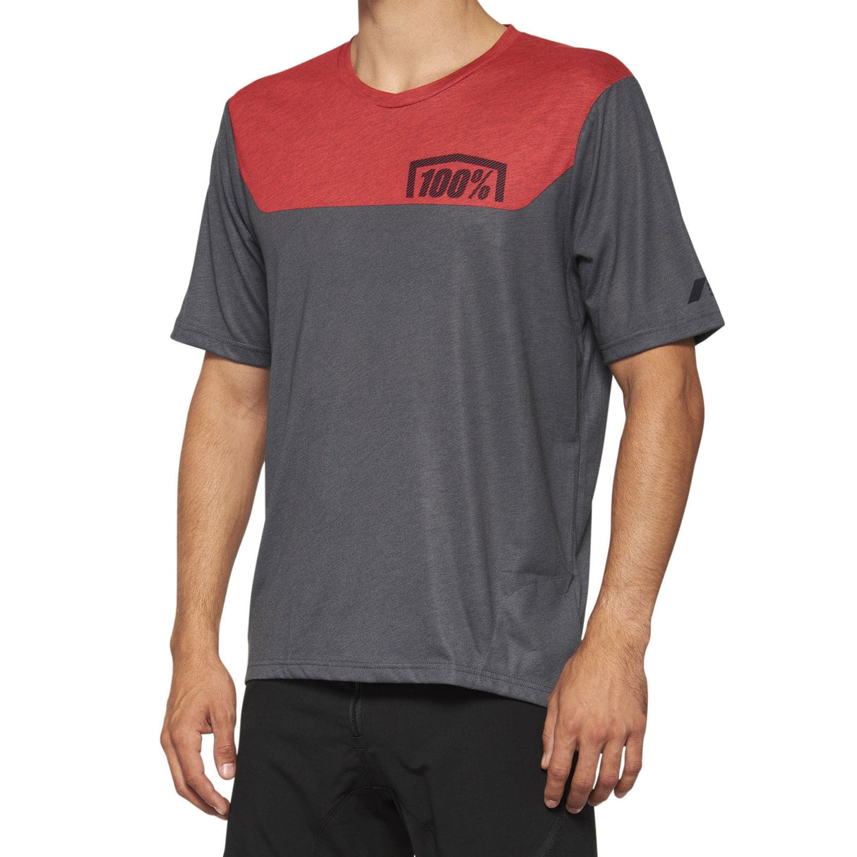 100% Airmatic Short Sleeve Jersey 2022 Charcoal/Racer Red L