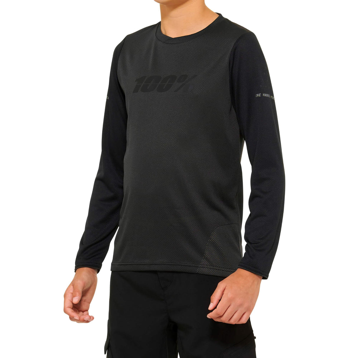 100% Ridecamp Youth Long Sleeve Jersey 2022 Black / Charcoal XL