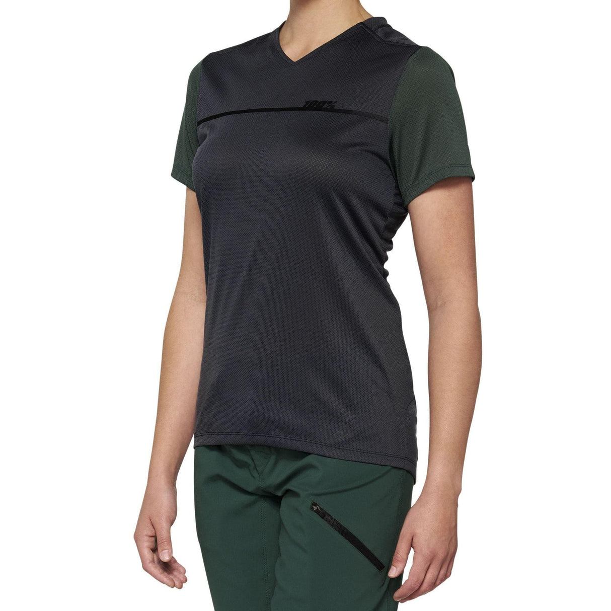 100% Ridecamp Women's Jersey 2022 Charcoal / Forest Green XL