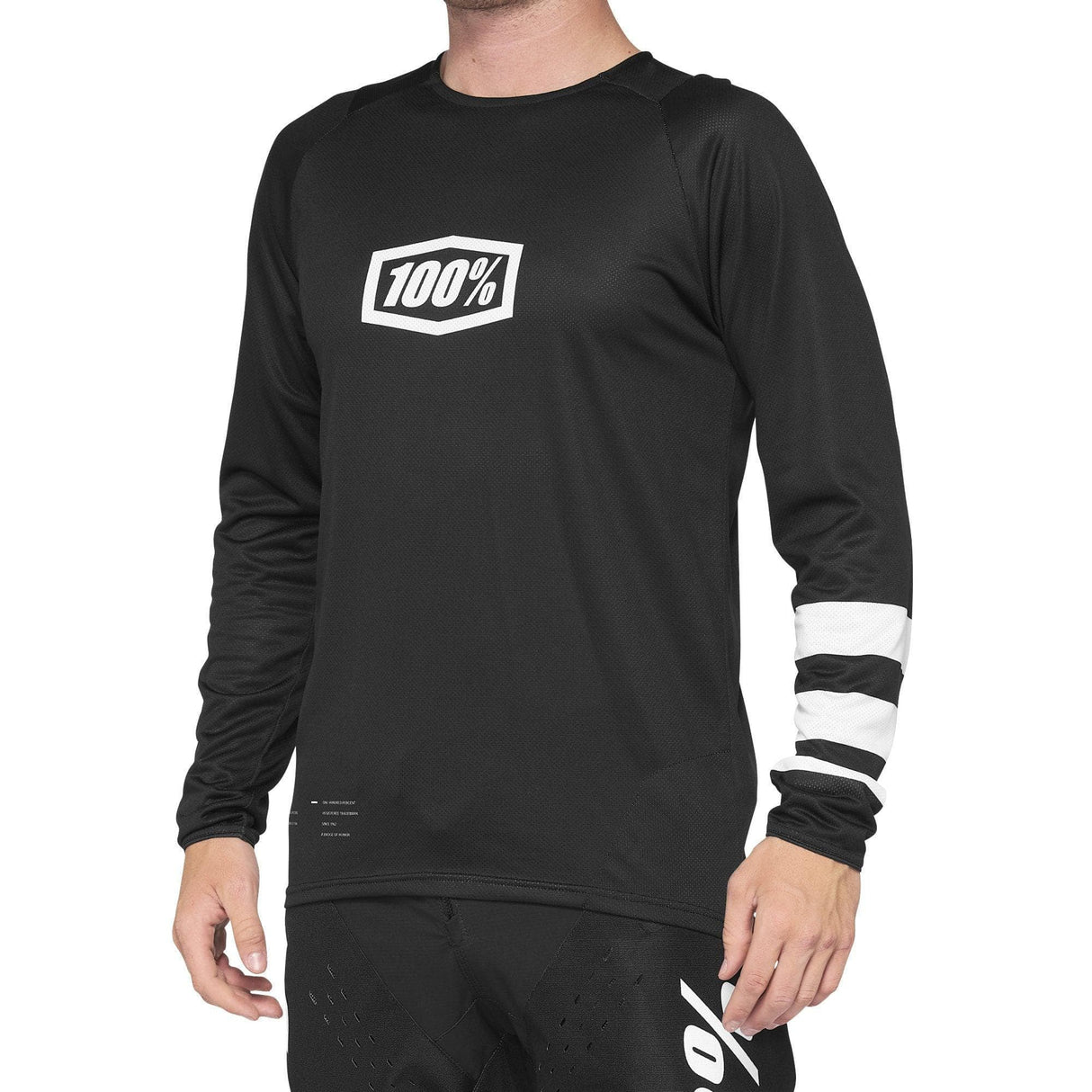 100% R-Core Long Sleeve Youth Jersey 2022 Black / White L