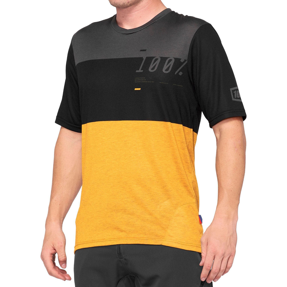 100% Airmatic Jersey Black / Mustard S