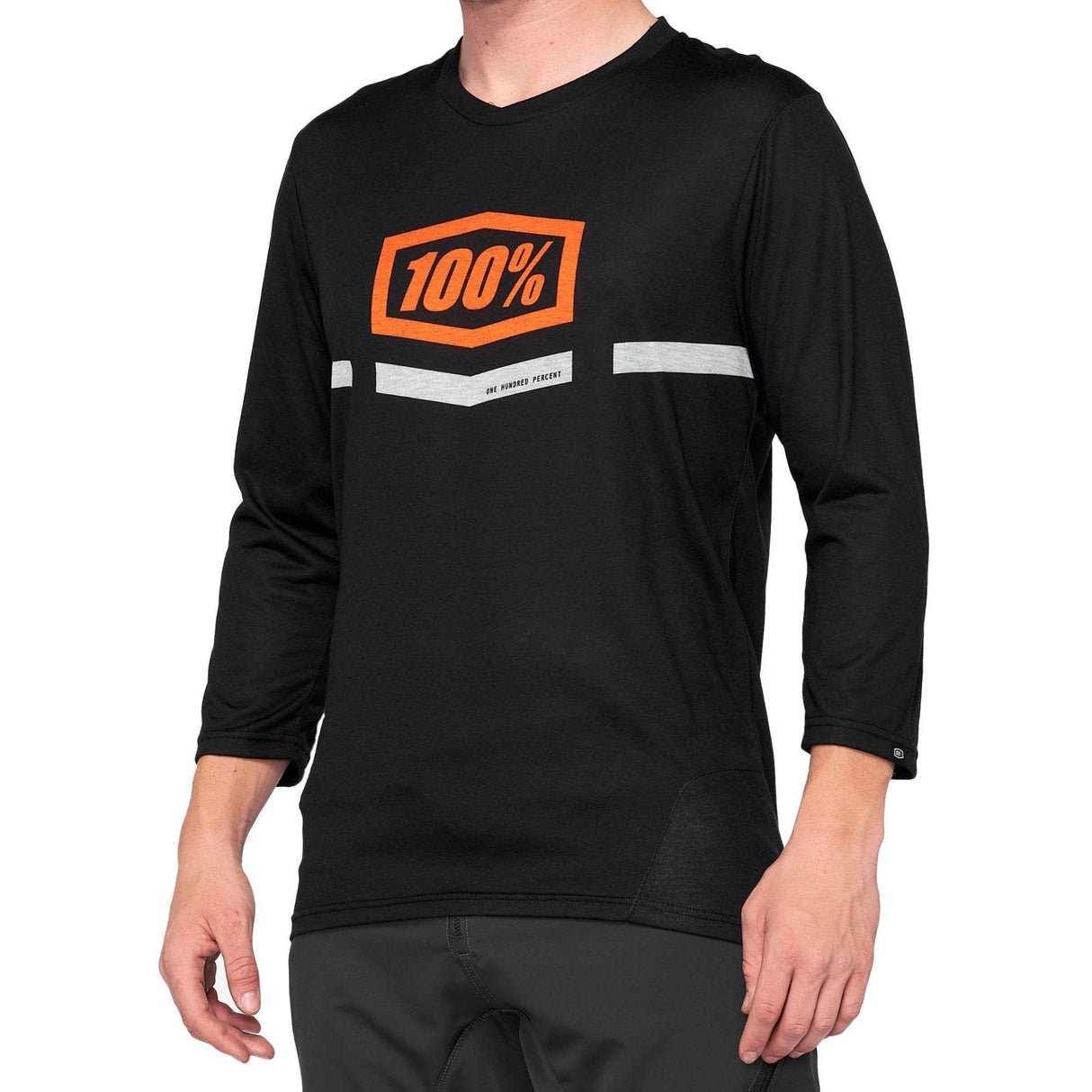 100% Airmatic &#190; Sleeve Jersey Black / Orange XL