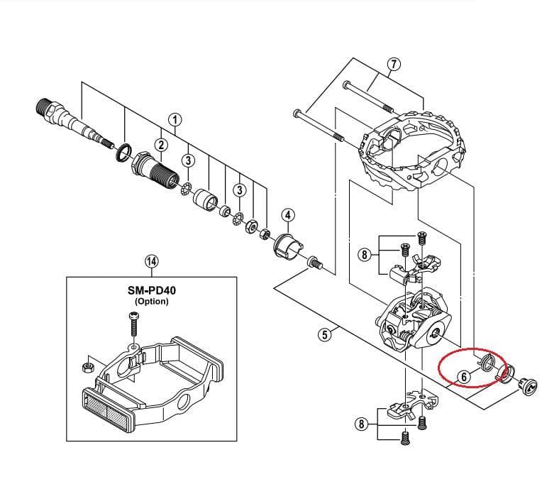 Shimano SPD PD-M545 Cage Spring Left - Y41F06000