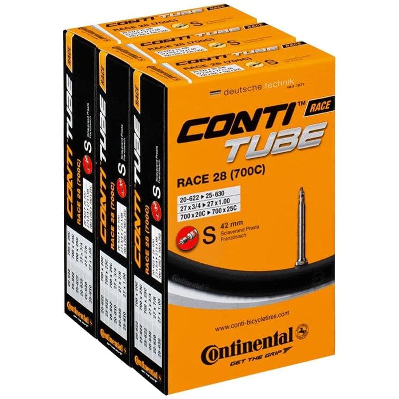 3x Continental Race 28 700 x 20-25c Bicycle Inner Tube - 42mm Presta Valve - 0181781