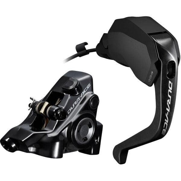 Shimano Dura-Ace ST-R9180 hydraulic disc; Di2 E-tube STI TT set; flat mount BR-R9270; right front