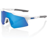 100% Speedcraft XS - Matt White - Blue Multilayer Mirror Lens