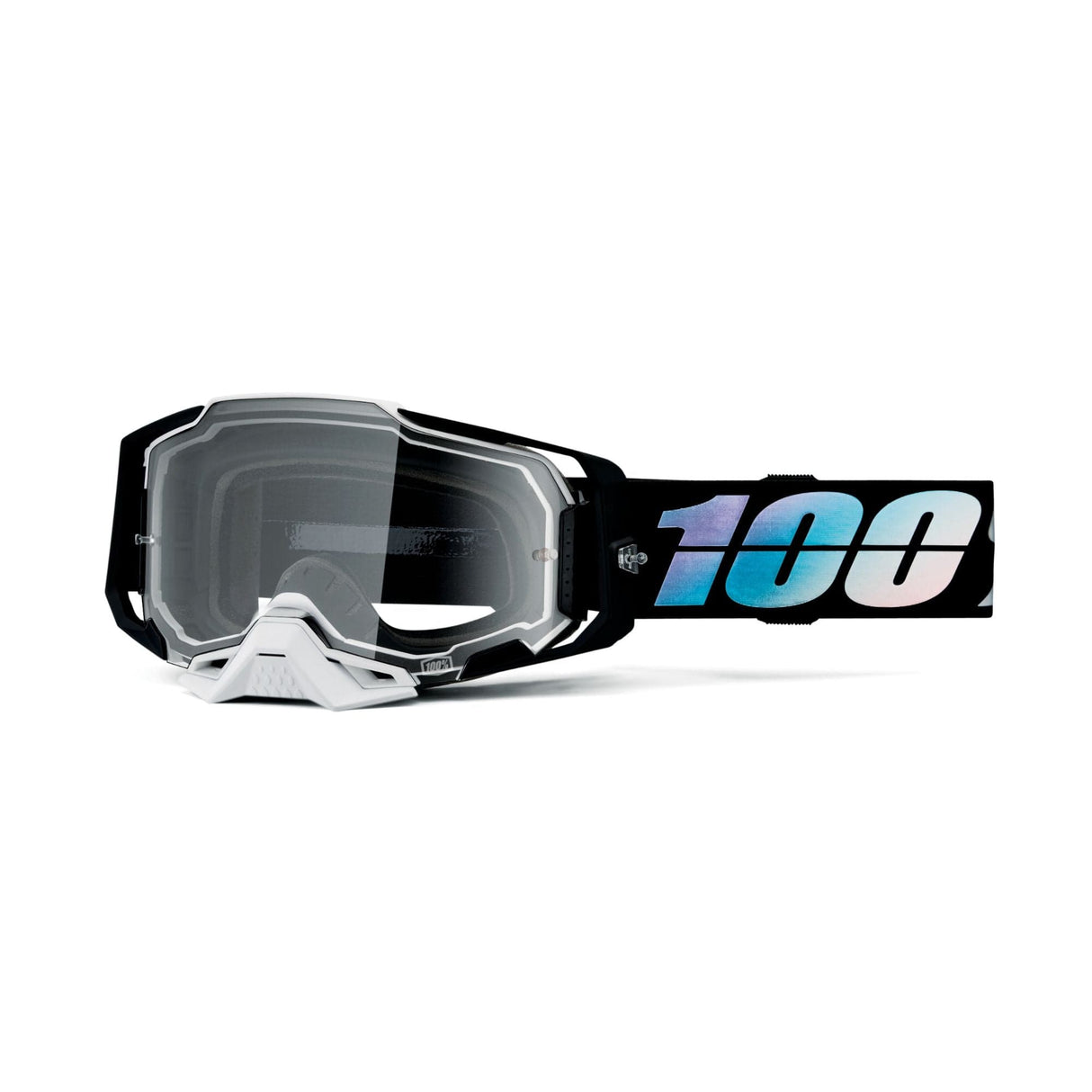 100% Armega Krisp Downhill Dirt Bike Goggles - Clear Lens