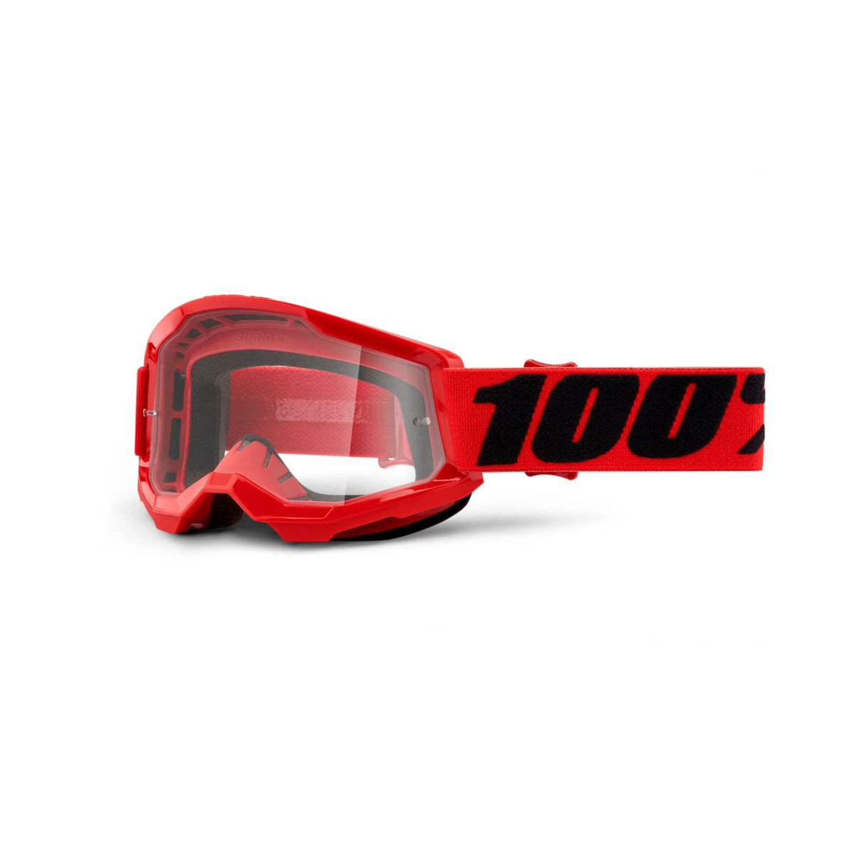 100% Strata 2 Youth Goggle Red / Clear Lens