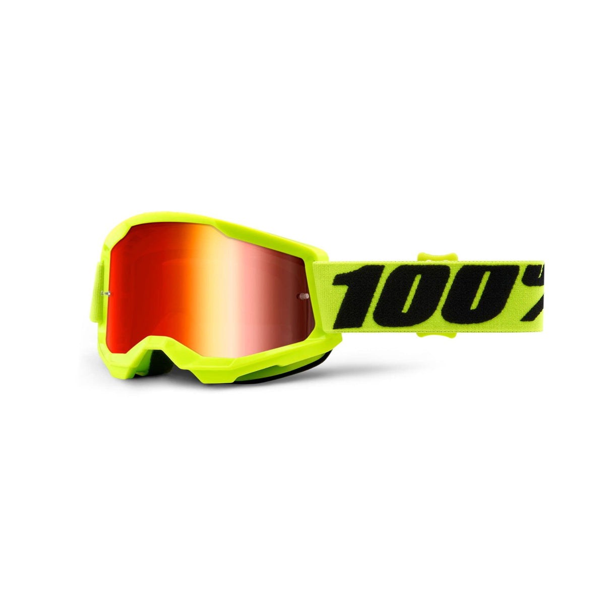 100% Strata 2 Youth Goggle Yellow / Red Mirror Lens