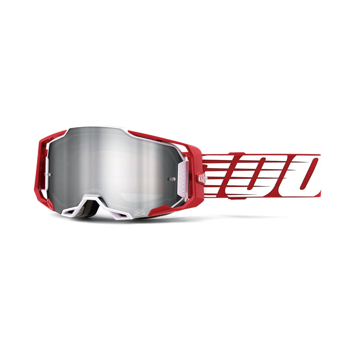 100% Armega Goggles Deep Red / Flash Silver Lens