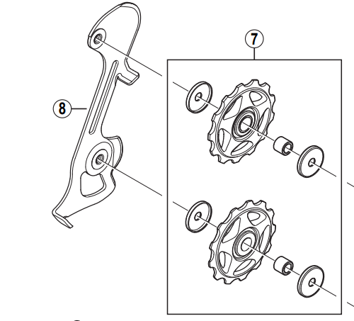 Shimano Spares Alivio RD-M410 tension and guide pulley set