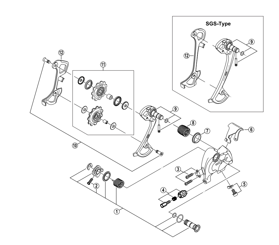 Shimano Spares RD-M751 B-axle assembly