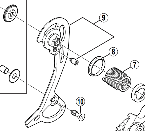 Shimano Spares RD-M972 tension pulley bolt