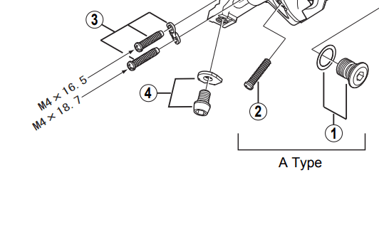 Shimano Spares RD-M772 stroke adjuster screws and plate