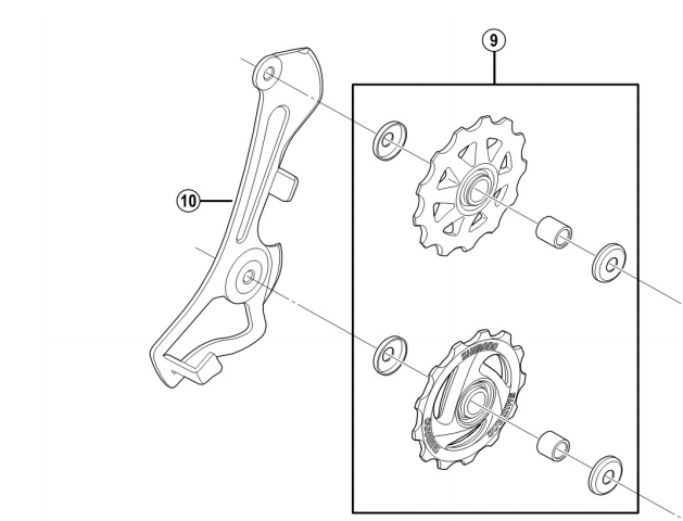 Shimano Spares RD-TX35 tension and guide pulley set