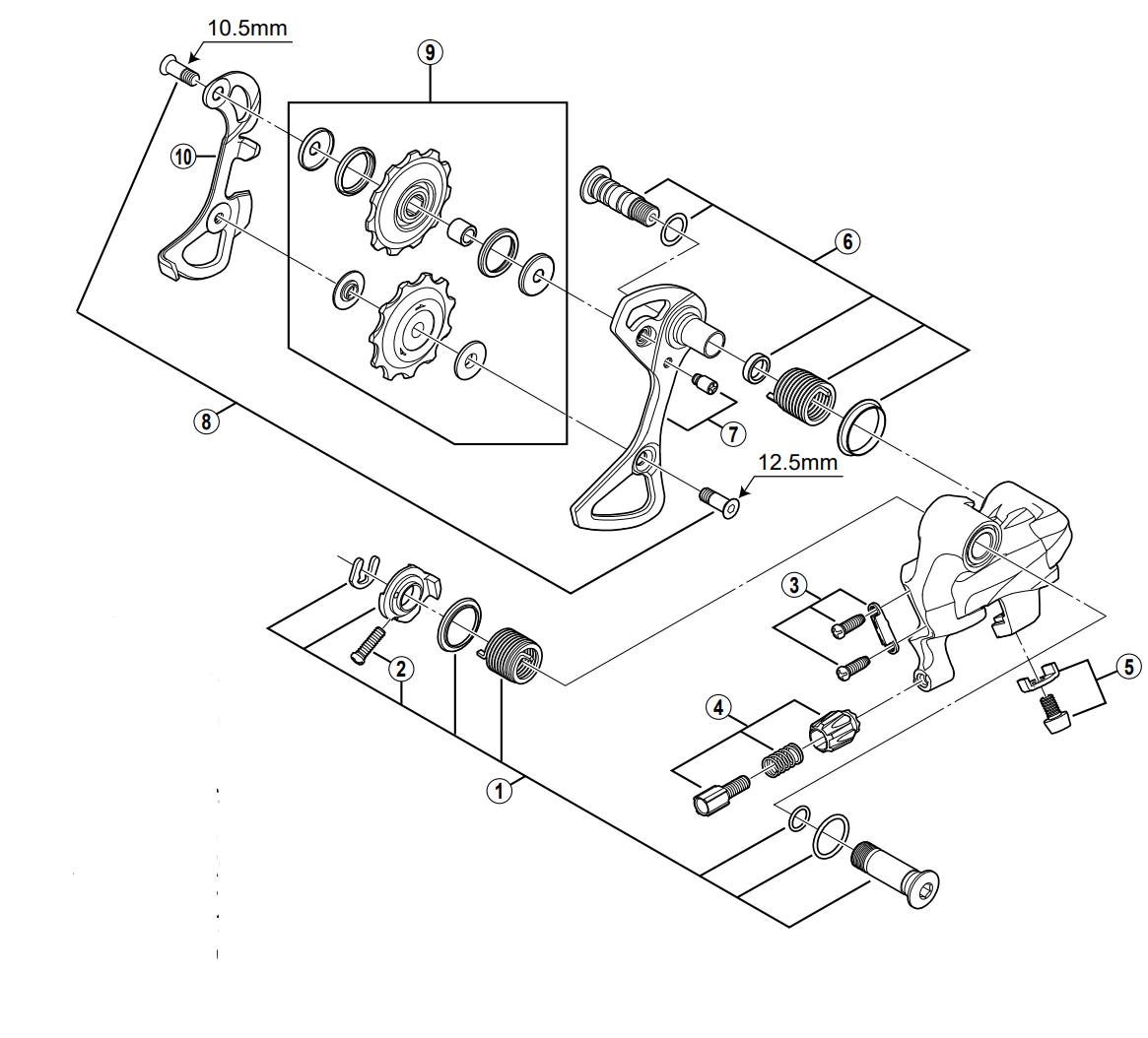 Shimano Spares RD-6700 B-axle assembly