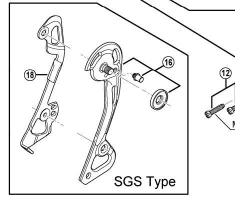 Shimano Spares RD-M985 outer plate assembly; SGS-type