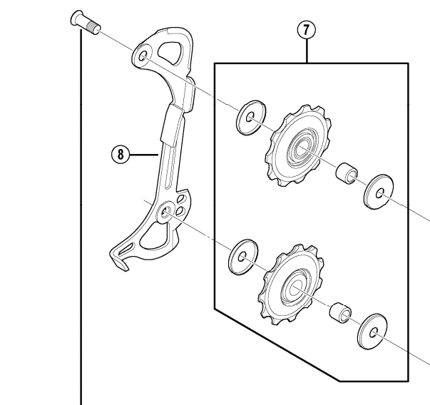 Shimano Spares Alivio RD-M430 tension and guide pulley set