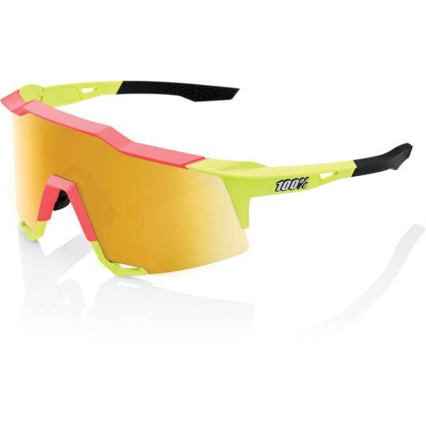 100% Speedcraft - Matt Washed Out Neon Yellow - Flash Gold Mirror Lens