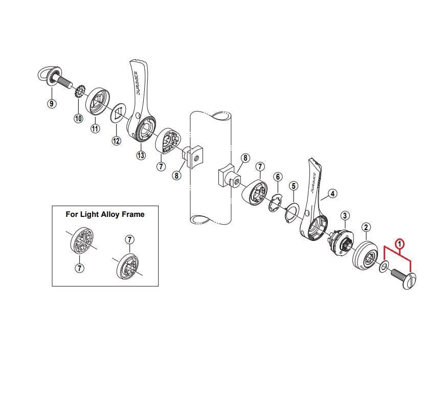 Shimano Dura-Ace SL-7900 Lever Fixing Screw And Washer M5 x 19mm Rear - Y6RN98010