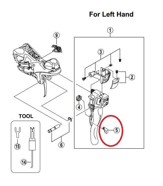 Shimano Dura-Ace ST-7900 Left Hand Release Lever Support - Y6RU87010