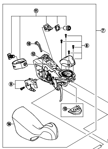 Shimano ST-6703 left hand shifting lever unit