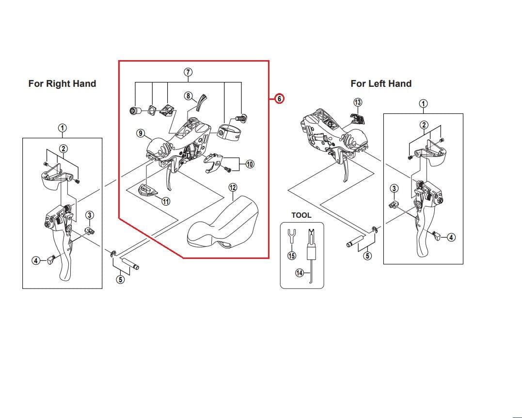 Shimano 105 ST-5700 Right Hand Bracket Unit - Y6TH98070