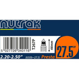 Nutrak 26 x 4.0 - 4.3 inch Presta inner tube 1.3 mm butyl