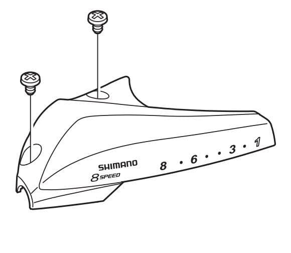 Shimano ST-EF60 Upper Cover And Fixing Screws For 8 Speed Right Hand Shifter, Silver -M3 x 5mm - Y6NM98040