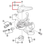 Shimano ST-EF60 Upper Cover And Fixing Screws For 8 Speed Right Hand Shifter, Silver -M3 x 5mm - Y6NM98040