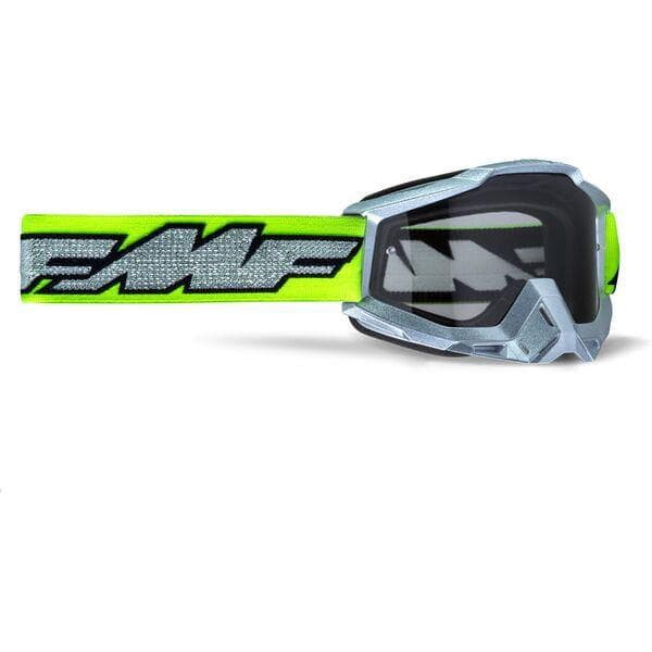 FMF Goggles POWERBOMB Goggle Silver Lime - Clear Lens