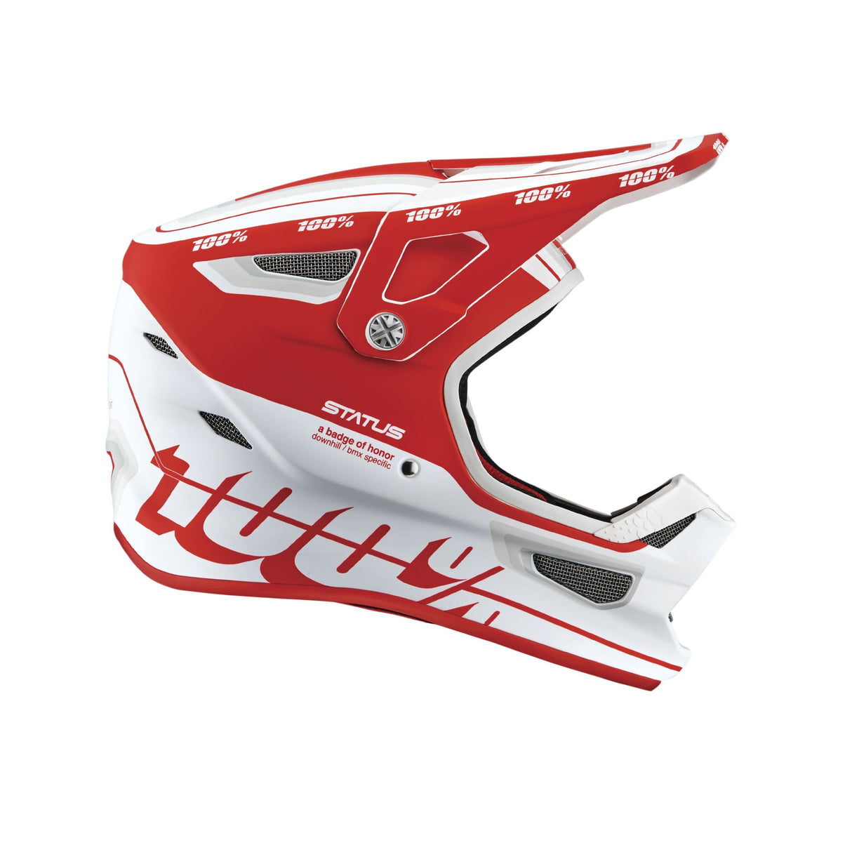 100% Status Helmet Topenga Red / White XS