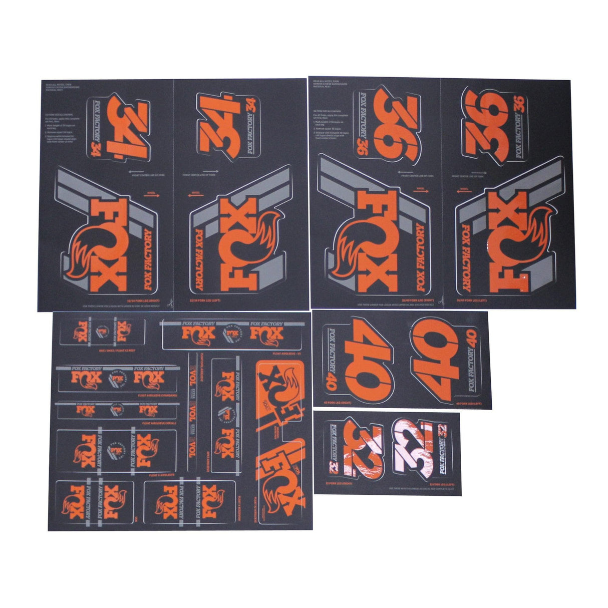 FOX AM Heritage Fork & Shock Decal Kit 2019 Orange