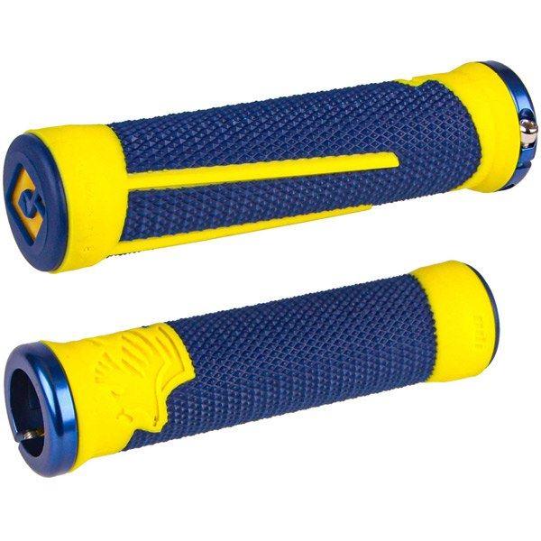 ODI AG2 v2.1 MTB Lock On Grips 135mm - Blue / Yellow