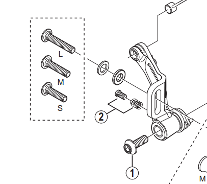 Shimano BR-CX70 link fixing bolt M6 x 16 mm