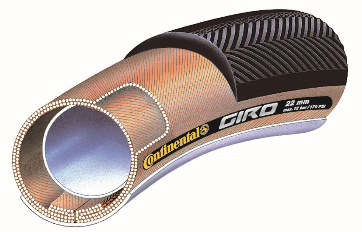 Continental 28" | 28 x 22mm 28x22 Giro black/transparent tubular skin Performance