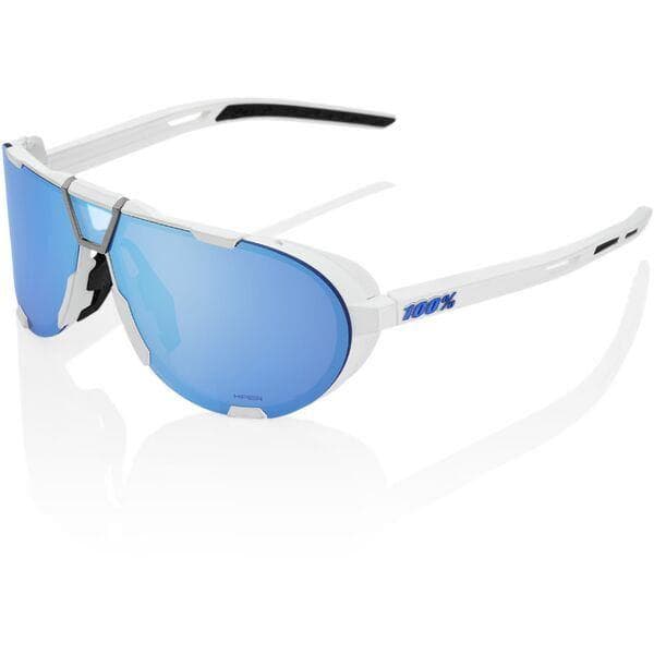 100% Glasses Westcraft - Soft Tact White - HiPER Blue Multi Mirror Lens