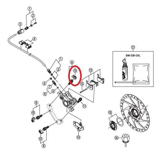 Shimano Spares Brake disc calliper mount bolt stop ring