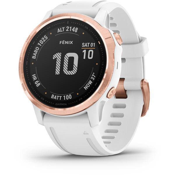 Garmin fenix 6S Pro GPS Watch - Rose Gold with White Band