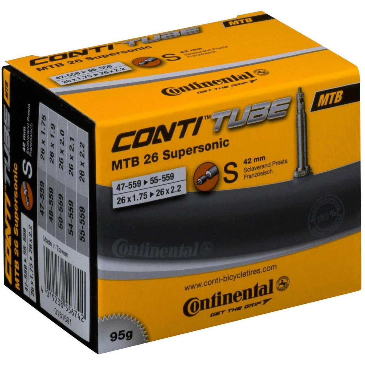 Continental MTB 26 Supersonic 26" x 1.75 - 2.20" 42mm Presta Valve Inner Tube