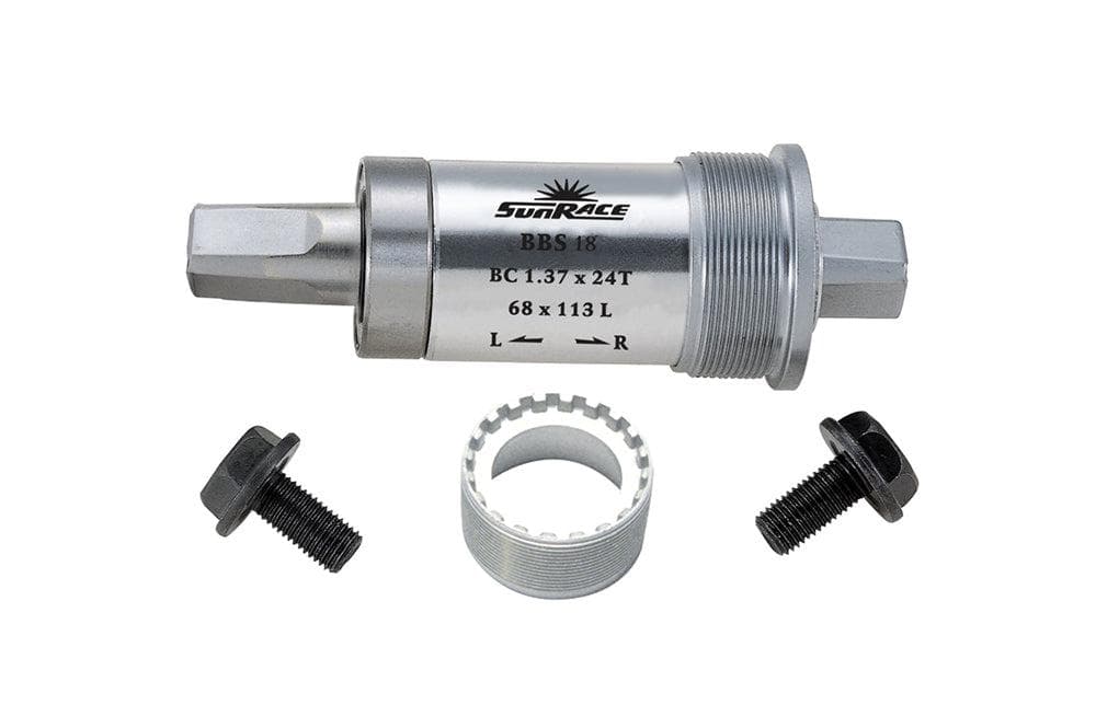 Sunrace Square Taper Bottom Bracket For 68mm Shell Alloy Cups - 68 x 122mm - Silver