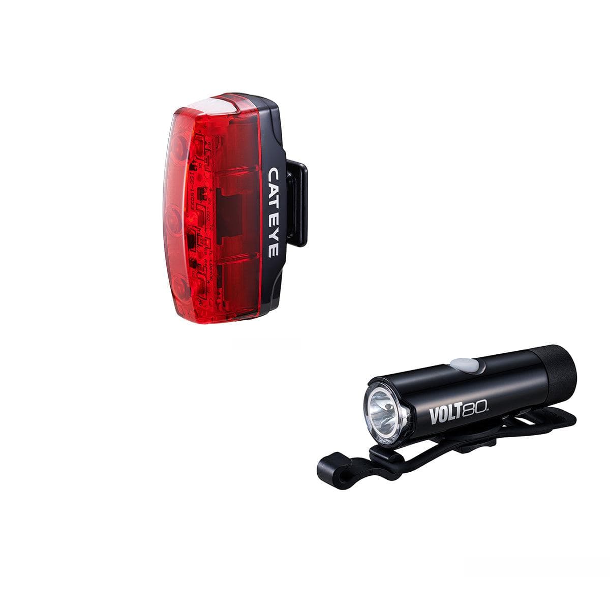 Cateye Volt 80 Front Light & Rapid Micro Rear Light Usb Rechargeable Light Set: