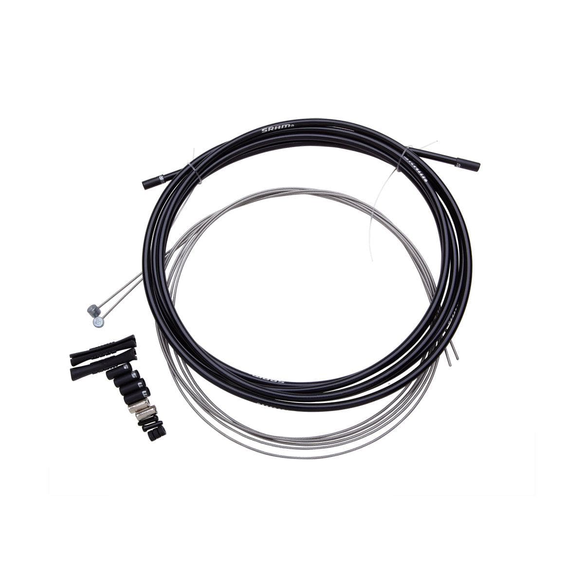 Sram Mtb Brake Cable Kit Black 5Mm (1X 1350Mm, 1X 2350Mm 1.5Mm Stainless Cables, 5Mm Coil Wound Steel Housing, Ferrules, End Caps, Frame Protectors):