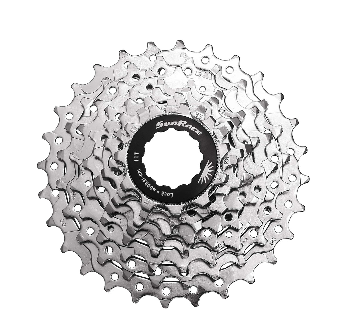 Sunrace CSm66 8Spd 11-34T Nickel Cassette - 8SPD 11-34T - Silver